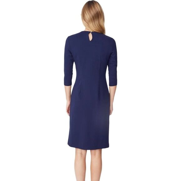 J. Mclaughlin Catalyst Dress Navy Catalina Cloth Tone On Tone Animal Texture Pri - Picture 5 of 8